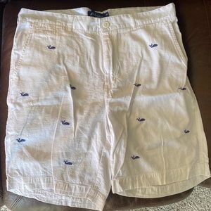 Mens size 36 super light pin stripped shirt with little navy blue whales